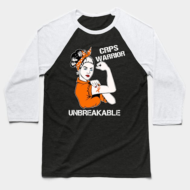 CRPS Warrior Unbreakable Breast Cancer Month Baseball T-Shirt by jordanfaulkner02